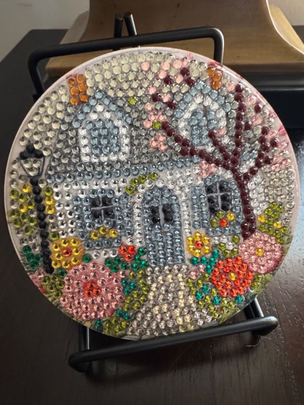 🏡 Gift-Ready Cottage Coaster Set - Cottage Garden Design – Set of 4 with Holder - Picture 2 of 6